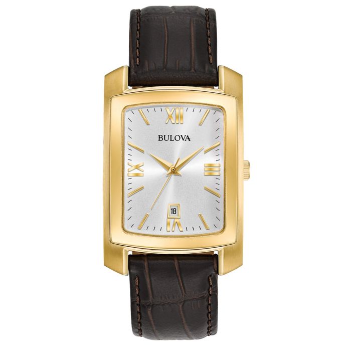 bulova watch square face gold