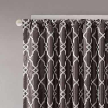 Regency Heights Kendall 95-Inch Rod Pocket/Back Tab Window Curtain Panel in Charcoal (Single). View a larger version of this product image.