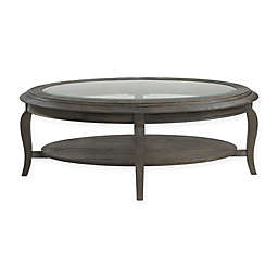 Bassett Mirror Company Belgian Luxe Raiden Oval Cocktail Table in Rustic Coffee Bean