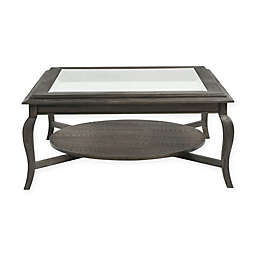Bassett Mirror Company Belgian Luxe Raiden Square Cocktail Table in Rustic Coffee Bean