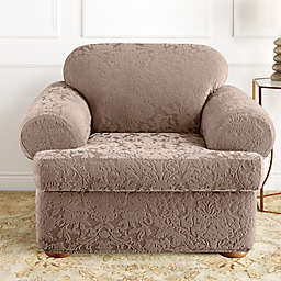 Sure Fit® Stretch Jacquard Damask 2-Piece T-Cushion Chair Slipcover