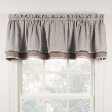 Classic Check Window Valance in Grey | Bed Bath & Beyond