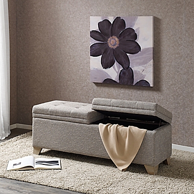 Madison Park Ashcroft Storage Bench in Grey. View a larger version of this product image.