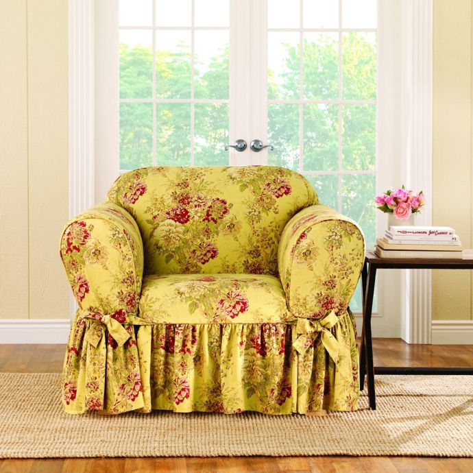 Sure Fit® Ballad Bouquet by Waverly™ Chair Slipcover Bed Bath and