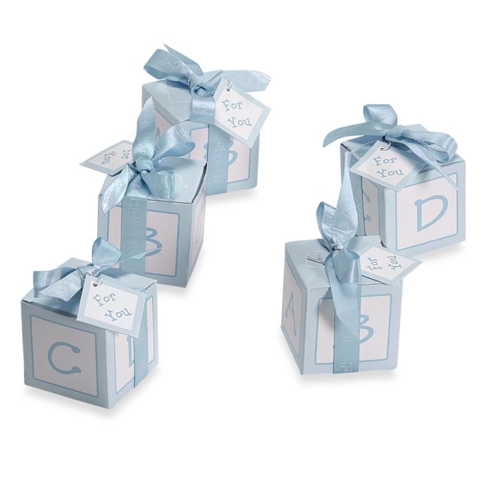 Classic Blue Baby Block Baby Shower Favor Box By Kate Aspen Set Of