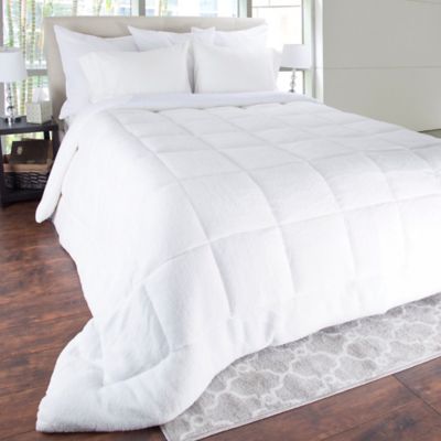 Sherpa Oversized Down Alternative Comforter in White