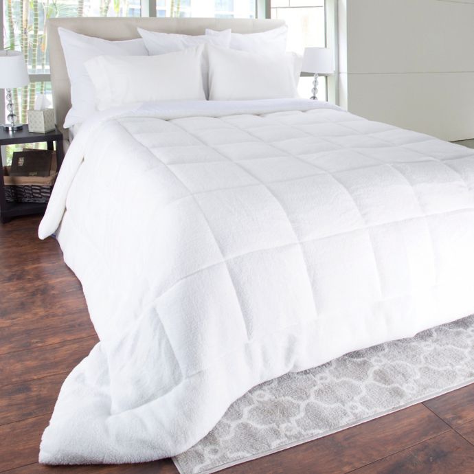 Sherpa Oversized Down Alternative Comforter In White Bed Bath