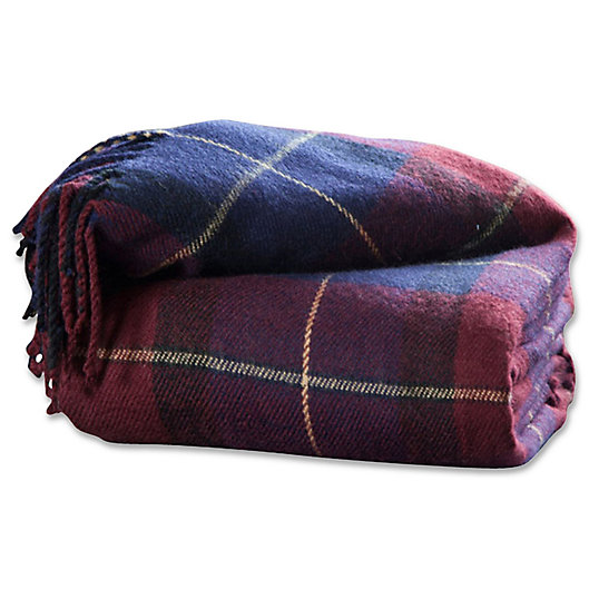 Alternate image 1 for Classic Plaid Throw Blanket in Dark Blue/Red