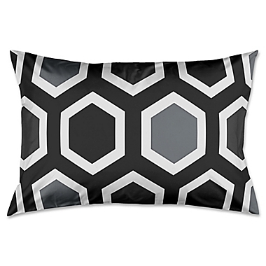 Geometric King Pillow Sham in Black/White/Grey. View a larger version of this product image.