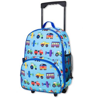 Olive Kids Trains, Planes & Trucks Rolling Luggage in Blue