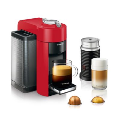 Nespresso Vertuo by De&#39;Longhi Coffee and Espresso Maker with Aeroccino Milk Frother in Shiny Red