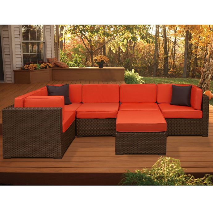 Atlantic Bellagio 6 Piece Patio Sectional Set Bed Bath Beyond