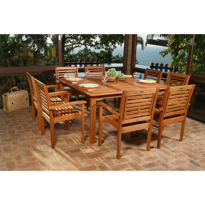 Wooden Outdoor Patio Dining Set  . Teak Outdoor Dining Sets In Particular Are Special Because They Are Made Of Teak, A Dense, Tropical Hardwood That Is Extremely Durable, Easy To Clean, And Mildew Resistant.