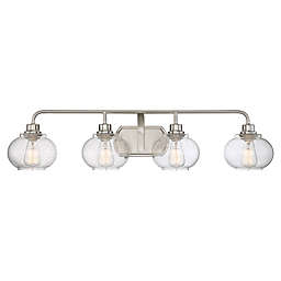 Quoizel® Trilogy 4-Light Wall-Mount Bath Fixture with Seedy Glass Shades