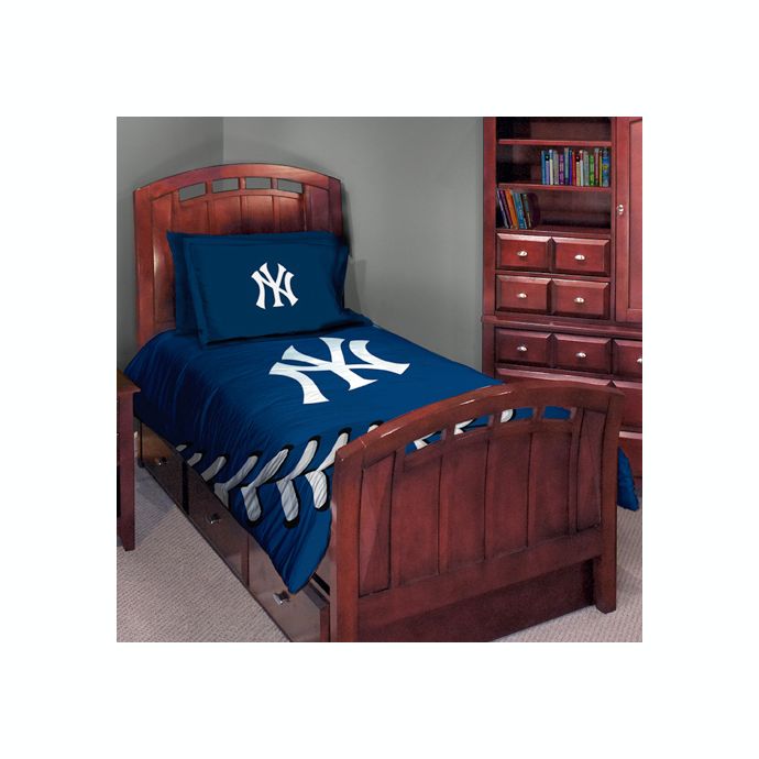 Major League Baseball Twin Full Comforter Set New York Yankees