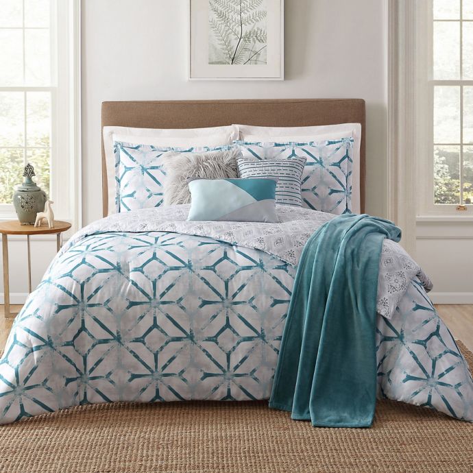 Jennifer Adams Home Lancaster 7 Piece Comforter Set In White Teal