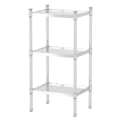 white metal shelf unit