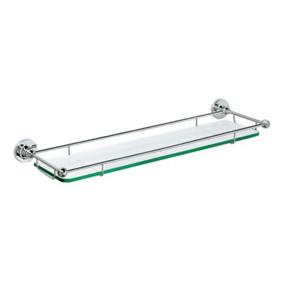 glass and chrome bathroom shelf