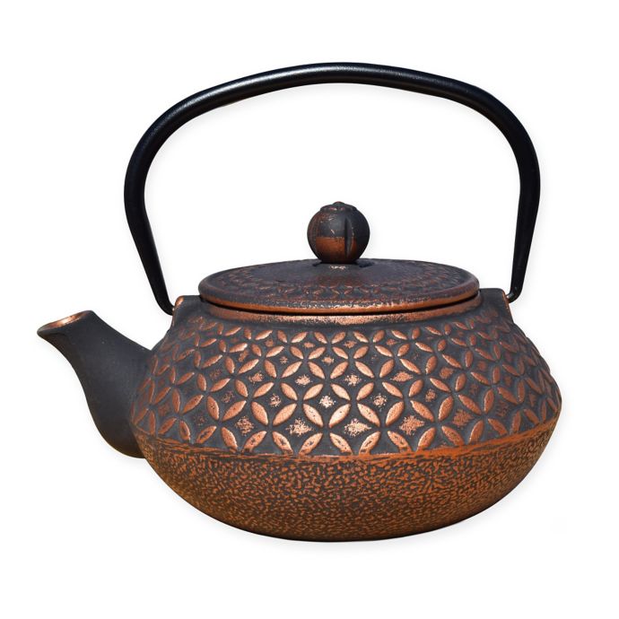 Old Dutch International Amai 24 oz. Cast Iron Teapot in Black/Copper
