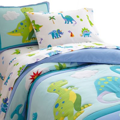 blue dinosaur bedding