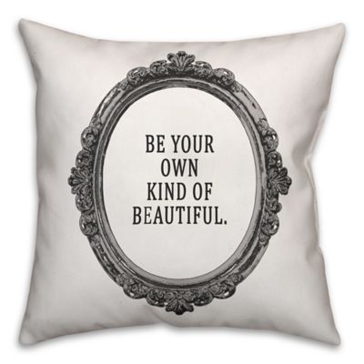 Designs Direct Little Lady Collection Your Own Kind of Beautiful Throw Pillow in Black/White