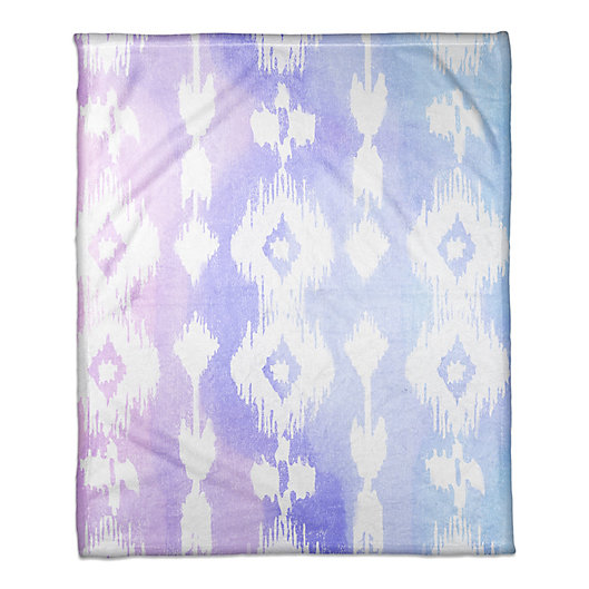 Alternate image 1 for Designs Direct Little Lady Collection Ikat Blanket in Blue/Pink