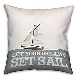 Designs Direct First Mate Collection Let Your Dreams Set Sail Throw Pillow in Grey