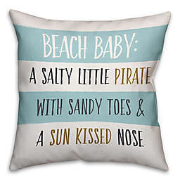 Designs Direct First Mate Collection Beach Baby Throw Pillow in Blue
