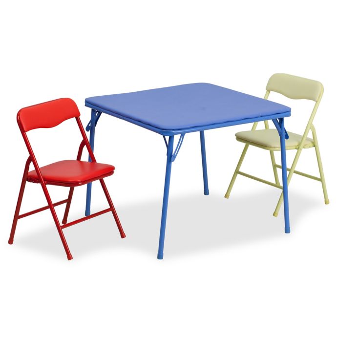 Flash Furniture Kids Colorful 3-Piece Folding Table and Chair Set | Bed Bath & Beyond