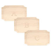 The Cutting Board Company 15-Inch x 24-Inch Monogram Scalloped Maple Carving Board