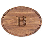 Cutting Board Company 12-Inch x 9-Inch Oval Wood Monogram Letter &quot;B&quot; Cheese Board in Walnut