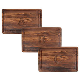 The Cutting Board Company 24-Inch x 15-Inch Wood Monogram Carving Board in Walnut
