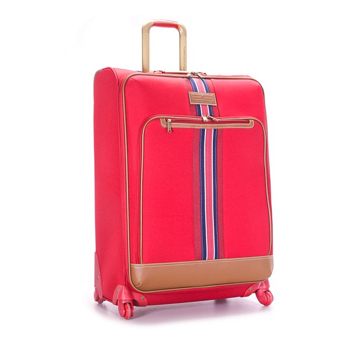 Tommy Hilfiger Nantucket Softside 25-Inch Spinner Suitcase in Red | Bed ...