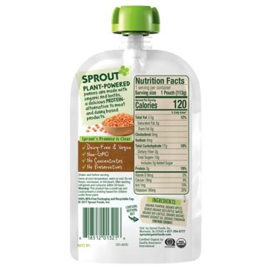 Sprout&reg; 4 oz. Stage 3 Organic Baby Food in Pumpkin, Apple, Red Lentil and Cinnamon. View a larger version of this product image.
