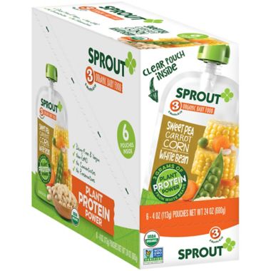 Sprout&reg; 4 oz. Stage 3 Organic Baby Food in Sweetpea, Carrot, Corn and White Bean. View a larger version of this product image.