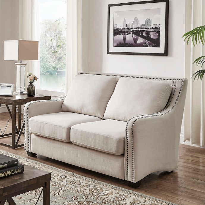 Verona Home Beatrice Loveseat in Off White | Bed Bath & Beyond