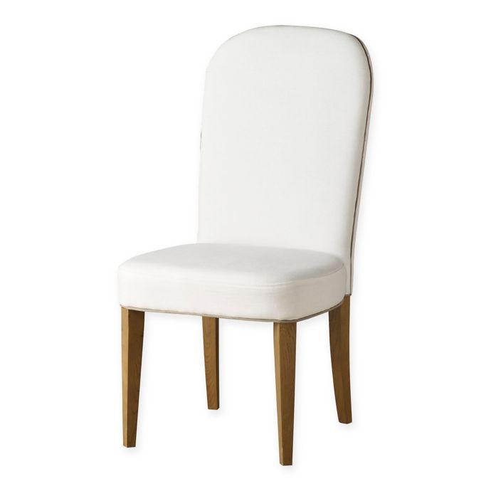 Tommy Hilfiger Alyssa Linen Dining Chairs in White (Set of 2) | Bed