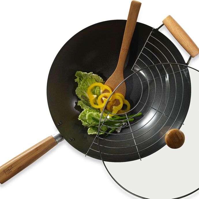 Infuse™ 4Piece Nonstick Steel Wok Set Bed Bath and Beyond Canada