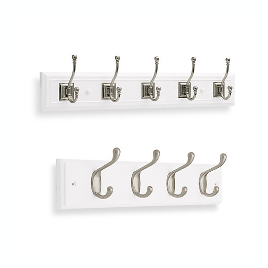 Alternate image 1 for Wall Mount Double Hook Rail in White