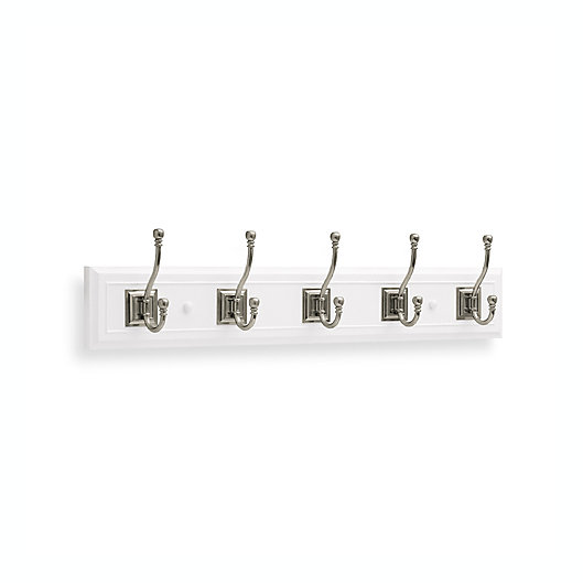 Alternate image 1 for 27-Inch Wall Mount 5 Double Hook Rail in White