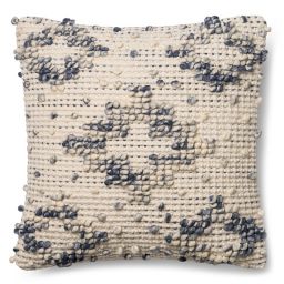 Magnolia Home Lexi 18-Inch Square Throw Pillow in Blue/Ivory