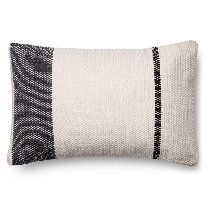 Magnolia Home Owen 13-Inch x 21-Inch Oblong Throw Pillow in Navy/White ...
