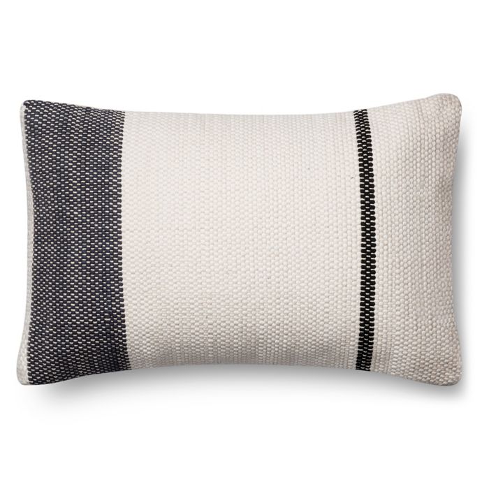 Magnolia Home Owen 13Inch x 21Inch Oblong Throw Pillow in Navy/White