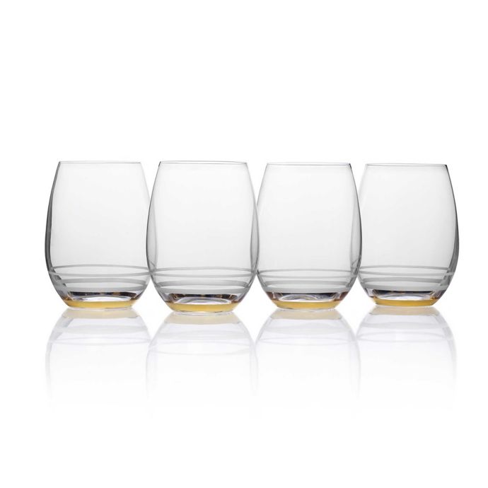 Mikasa® Lux Stemless Wine Glasses in Gold (Set of 4) Bed Bath and