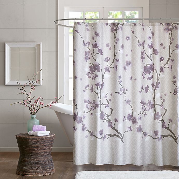 Madison Park Holly 72 Inch Shower, Purple And Teal Shower Curtain
