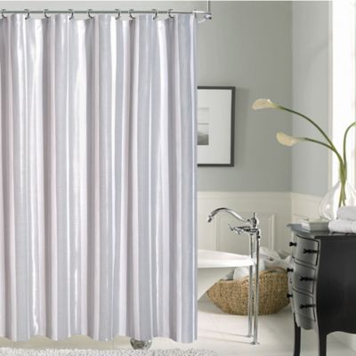 Carlton Striped Shower Curtain In, Silver Shower Curtain
