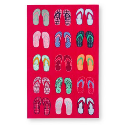 Flip Flops Beach Towel in Magenta | Bed Bath and Beyond Canada