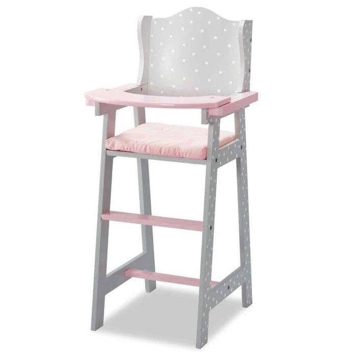 Olivia's Little World Polka Dot 18-Inch Baby Doll High Chair in Pink