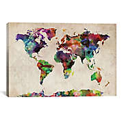 World Map Urban Watercolor II 40-Inch x 26-Inch Canvas Wall Art