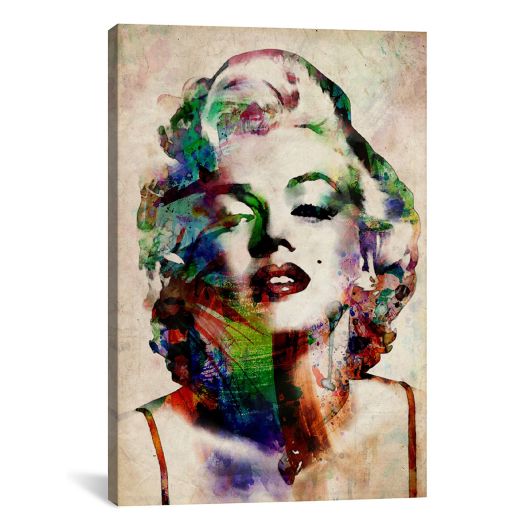 Watercolor Marilyn Monroe 40-Inch X 26-Inch Canvas Wall Art | Bed Bath & Beyond